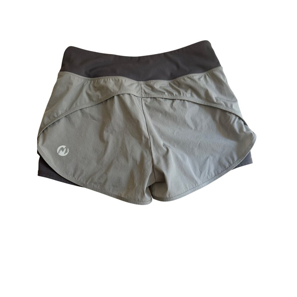 Moteepi Medium Sport Gray & Charcoal Athletic Running Shorts Yoga - Picture 3 of 11
